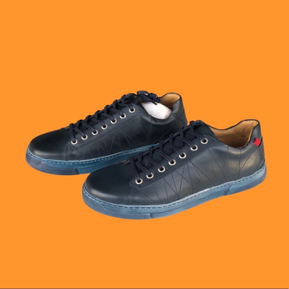 Marc Joseph Navy Blue Leather fashion sneakers
